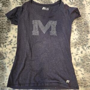 Navy blue and white rhinestone